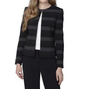 Tahari By ASL Women's Clasp-Front Striped Jacket